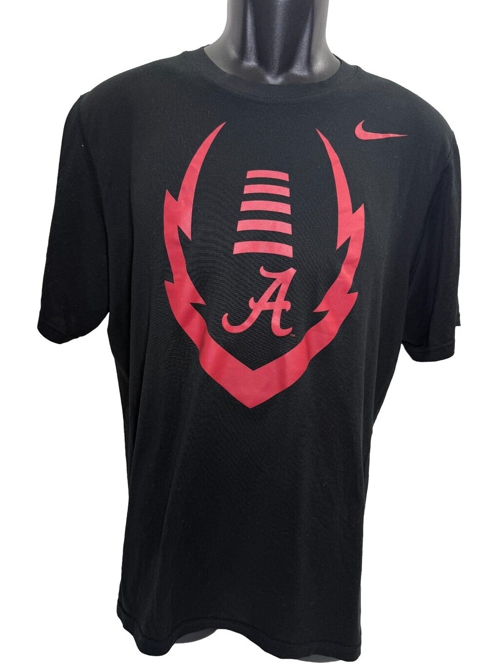 Nike Dri-Fit Alabama Crimson Tide Football T-Shirt Mens Medium Black Graphic Tee